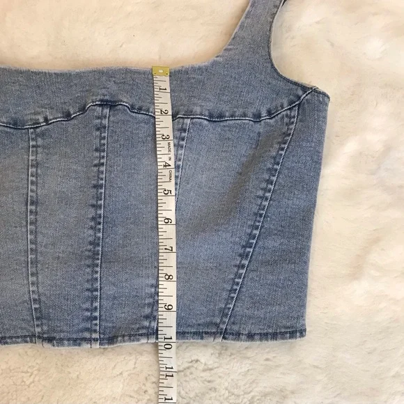 Belle Vere Crop Denim Bustier size Small - Picture 6 of 6
